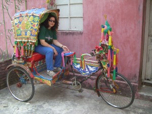 on a rickshaw
